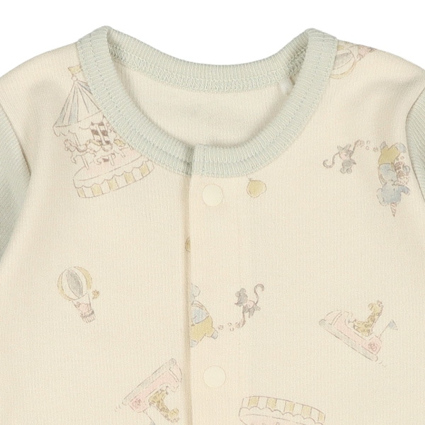 スムースアニマル遊園地長袖コンビドレス