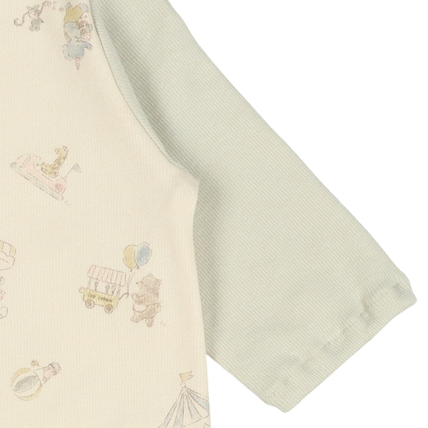 スムースアニマル遊園地長袖コンビドレス