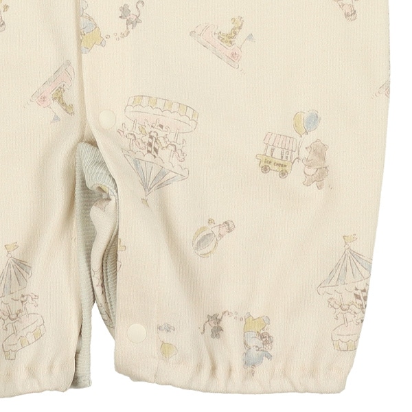 スムースアニマル遊園地長袖コンビドレス