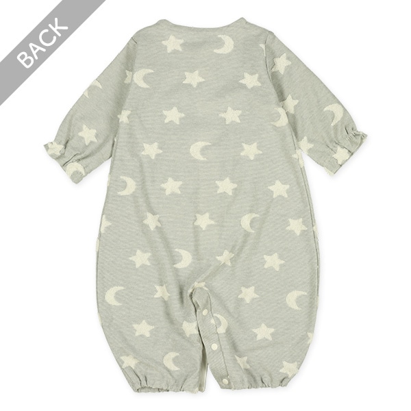 天竺月と星長袖コンビドレス