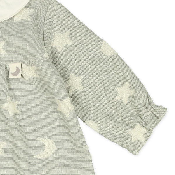 天竺月と星長袖コンビドレス