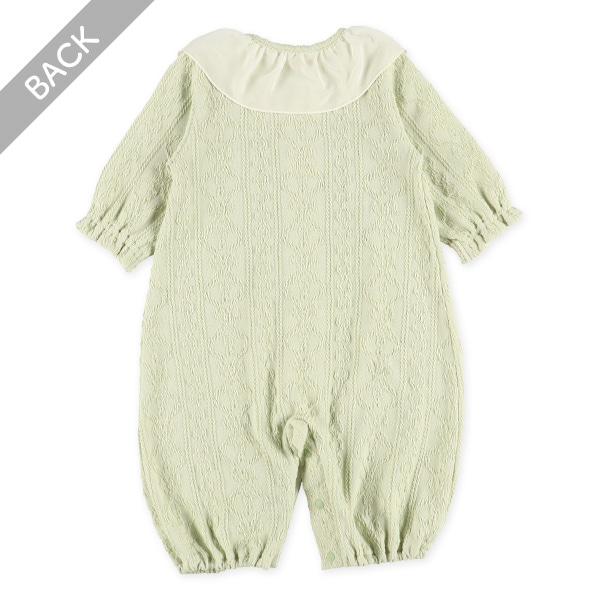 天竺シフォン襟長袖コンビドレス