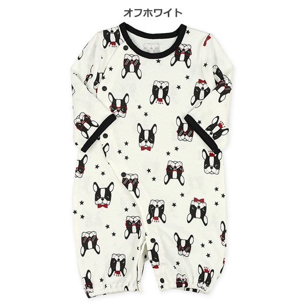 スムースフレンチブルドッグ長袖コンビドレス