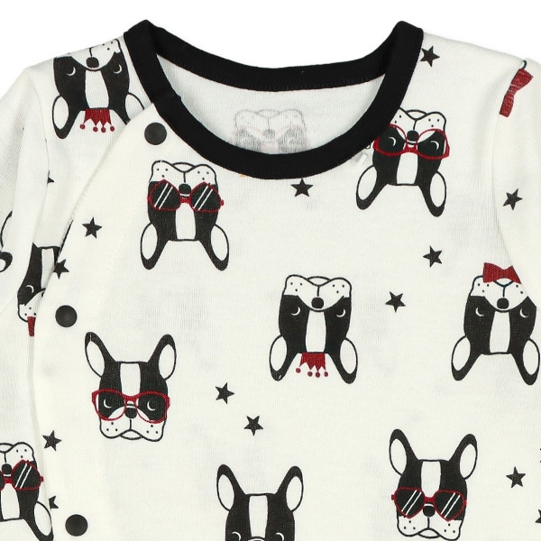 スムースフレンチブルドッグ長袖コンビドレス