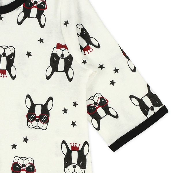 スムースフレンチブルドッグ長袖コンビドレス