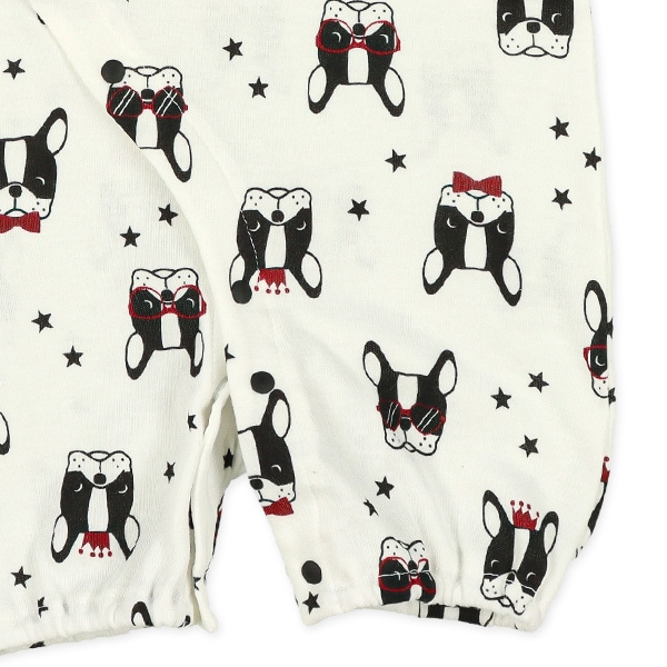 スムースフレンチブルドッグ長袖コンビドレス