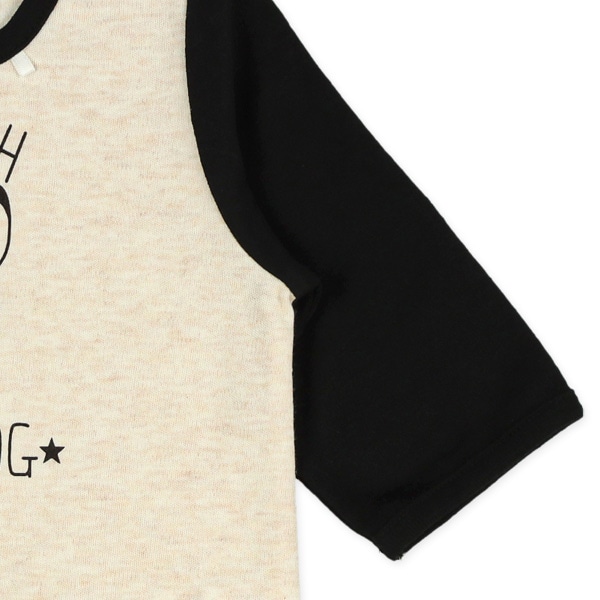 スムースブルドッグプリント長袖コンビドレス