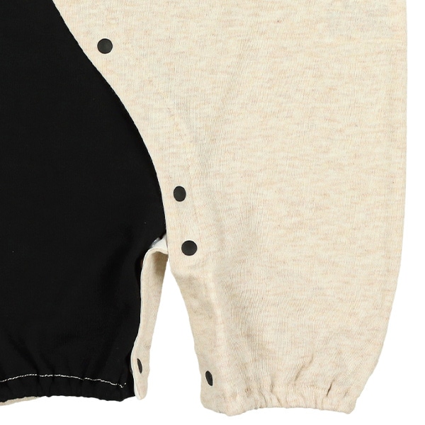 スムースブルドッグプリント長袖コンビドレス