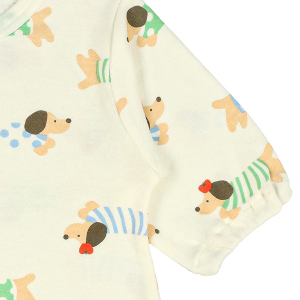 スムースカラフルダックス長袖コンビドレス