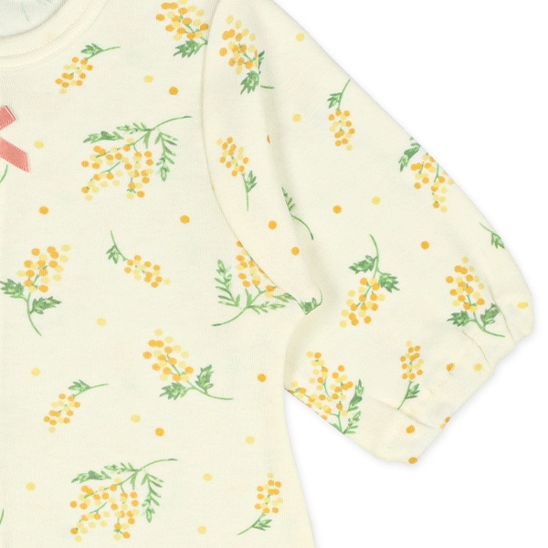 スムースミモザ長袖コンビドレス