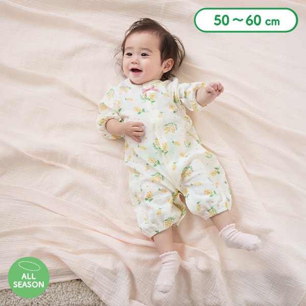 スムースミモザ長袖コンビドレス