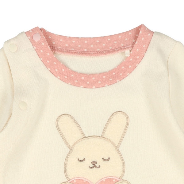 スムースアニマルアップリケ長袖コンビドレス