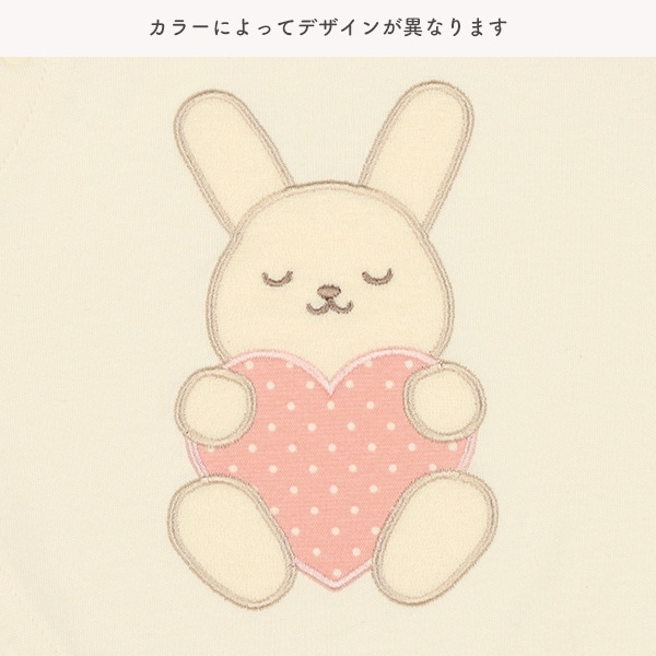 スムースアニマルアップリケ長袖コンビドレス