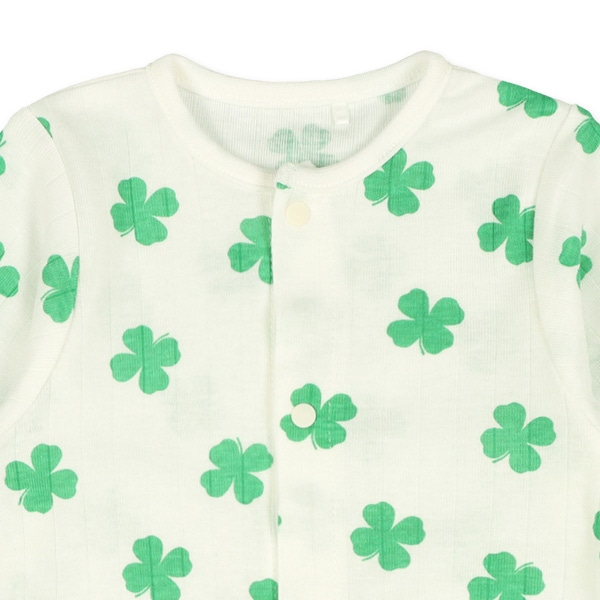 スムース針抜きクローバー長袖コンビドレス