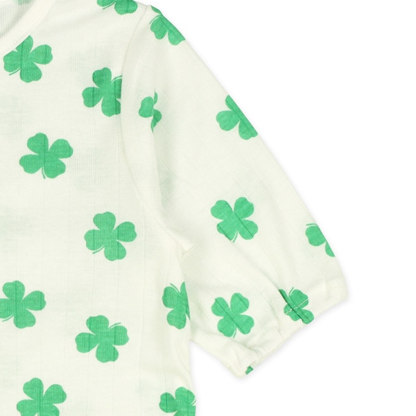 スムース針抜きクローバー長袖コンビドレス