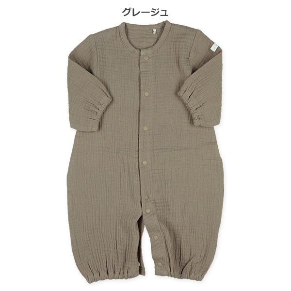 ガーゼプレーンチケット長袖コンビドレス