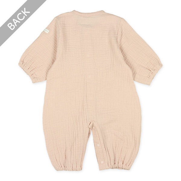 ガーゼプレーンチケット長袖コンビドレス