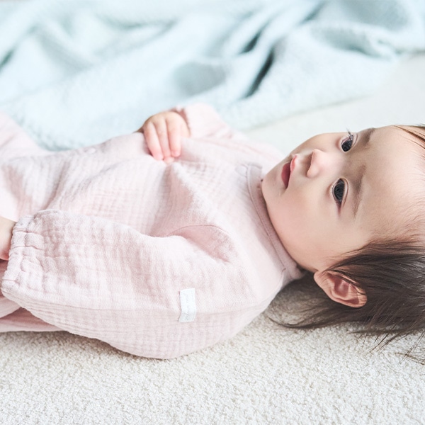 ガーゼプレーンチケット長袖コンビドレス