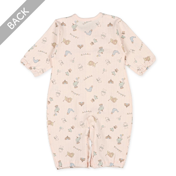 針抜きスムースサーカス長袖コンビドレス