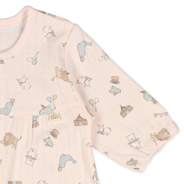 針抜きスムースサーカス長袖コンビドレス