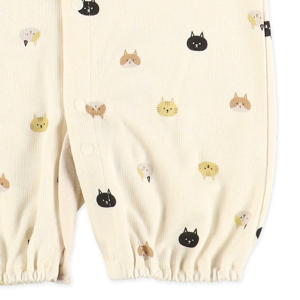 スムースねこ総柄長袖コンビドレス