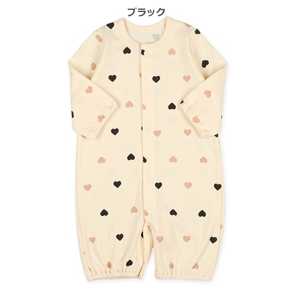 スムースツートンハート長袖コンビドレス