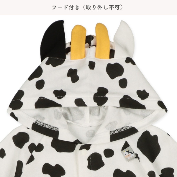 スムース長袖コンビドレス（うし・はち）