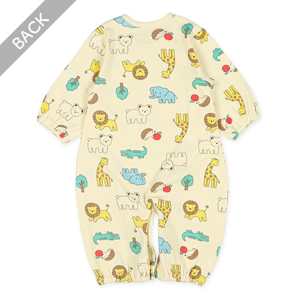 スムース針抜きアニマルズ長袖コンビドレス