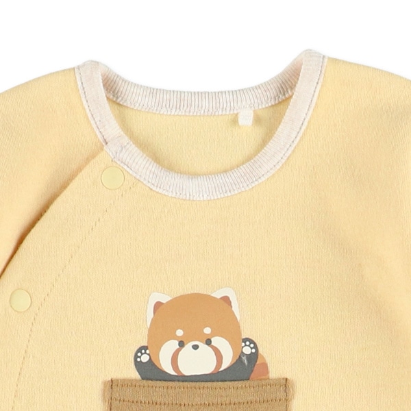 スムースポケットからこんにちわ長袖コンビドレス