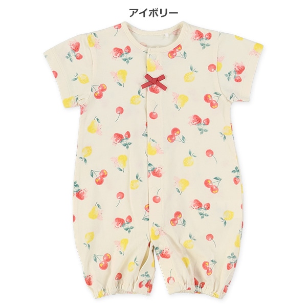 天竺うさぎフルーツ半袖コンビドレス