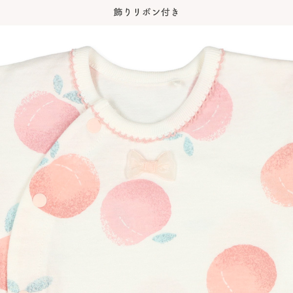 天竺ピーチリボン半袖コンビドレス