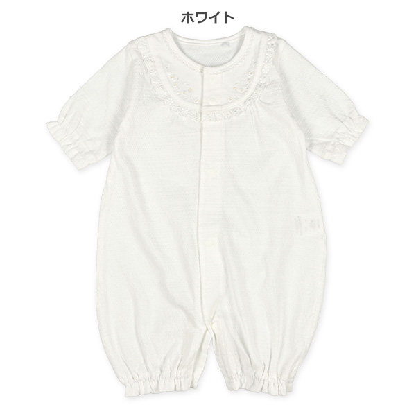 天竺パターンメッシュ丸ヨーク長袖コンビドレス