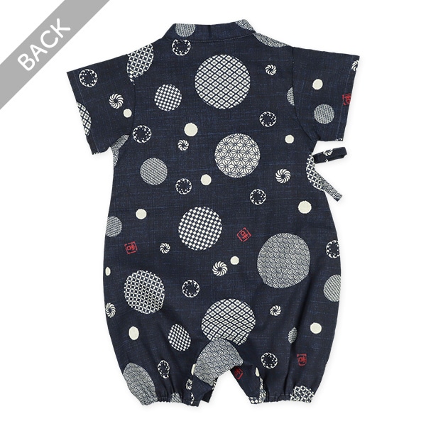 日本製生地 和柄水玉甚平コンビドレス