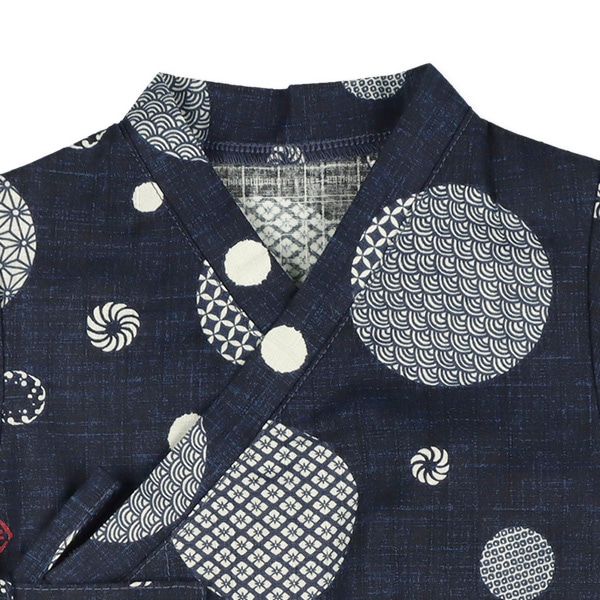 日本製生地 和柄水玉甚平コンビドレス