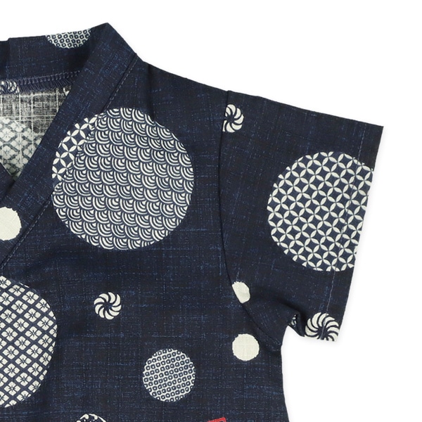 日本製生地 和柄水玉甚平コンビドレス