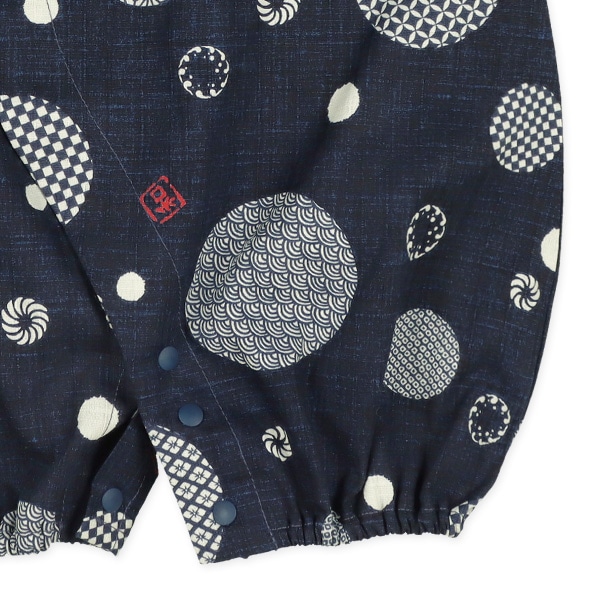 日本製生地 和柄水玉甚平コンビドレス