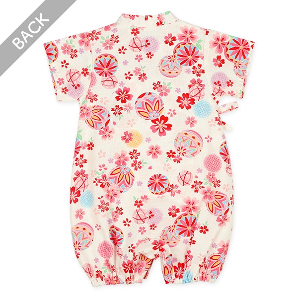 日本製生地 手毬柄甚平コンビドレス