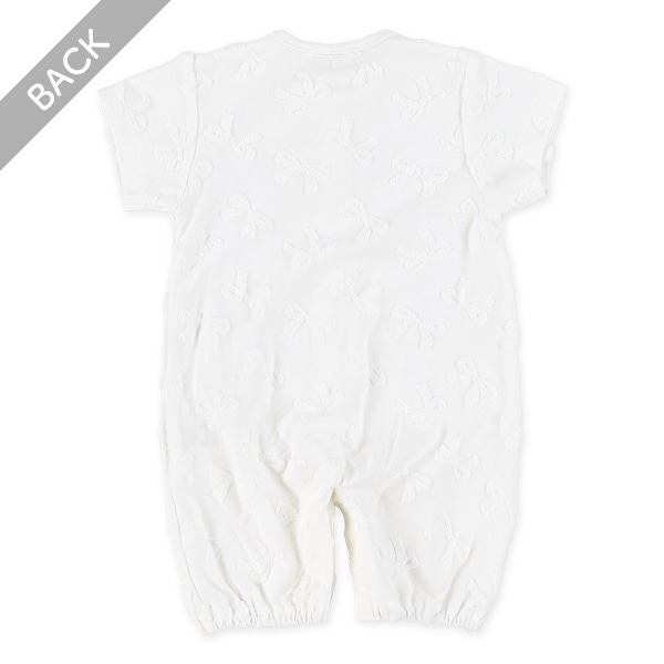 パイルジャガードリボン半袖コンビドレス