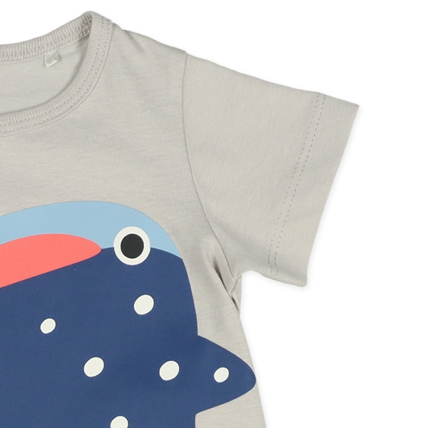 天竺サメしっぽはみ出し半袖コンビドレス