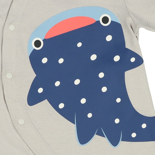 天竺サメしっぽはみ出し半袖コンビドレス