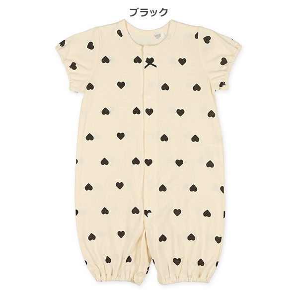 天竺ハート総柄半袖コンビドレス