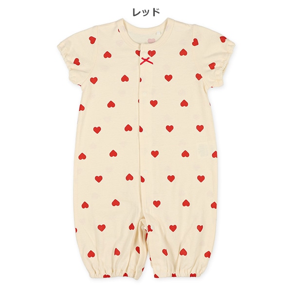 天竺ハート総柄半袖コンビドレス