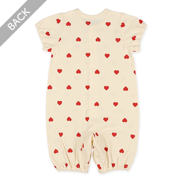 天竺ハート総柄半袖コンビドレス