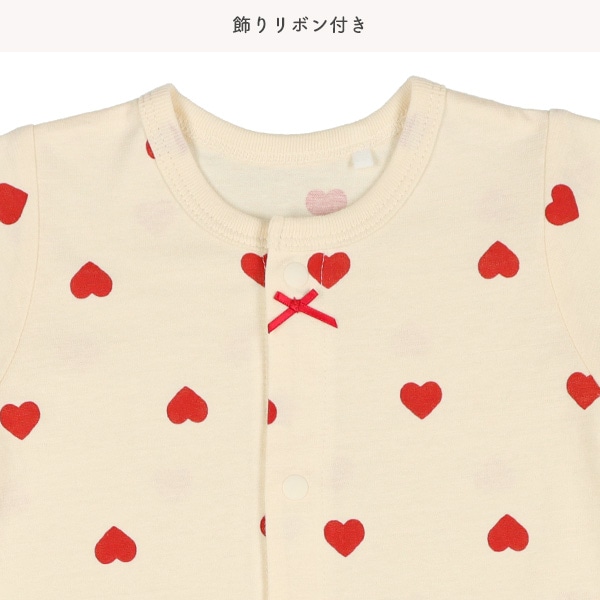 天竺ハート総柄半袖コンビドレス