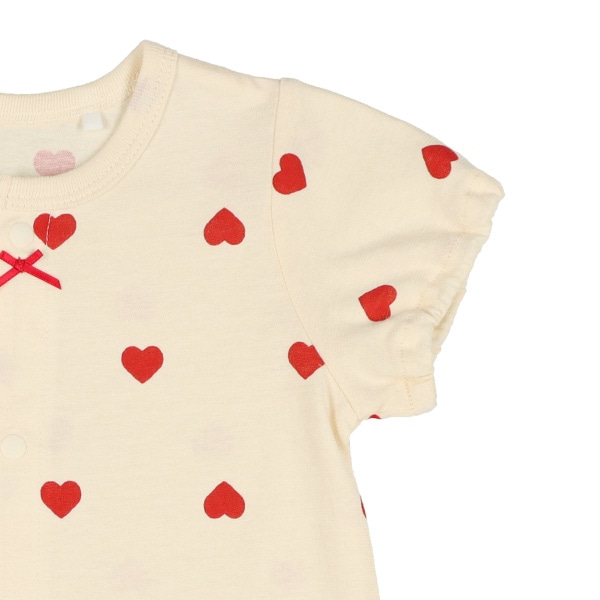 天竺ハート総柄半袖コンビドレス