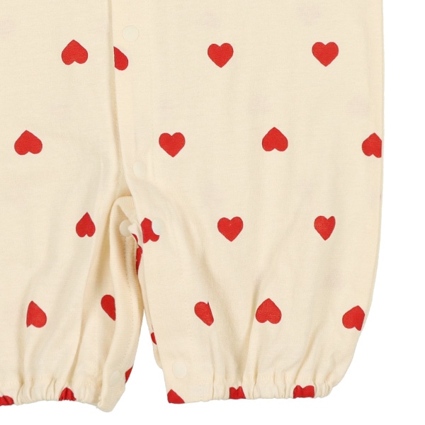 天竺ハート総柄半袖コンビドレス