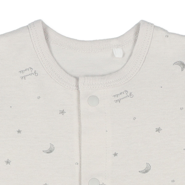 天竺モノトーン夜空半袖コンビドレス