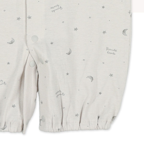 天竺モノトーン夜空半袖コンビドレス