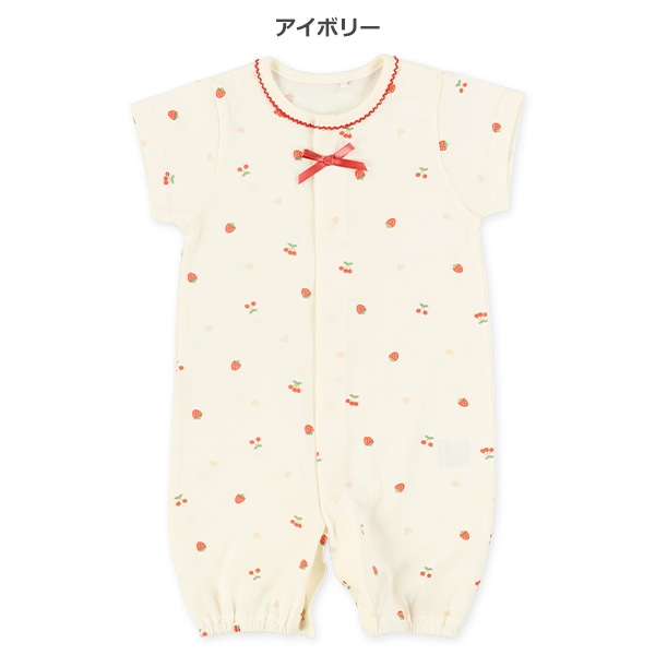 天竺フルーツハート半袖コンビドレス