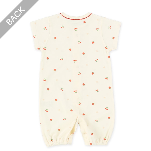 天竺フルーツハート半袖コンビドレス